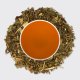 Dandelion, tea leaves and steeped liquor