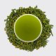 Genmai Matcha, tea leaves and steeped liquor