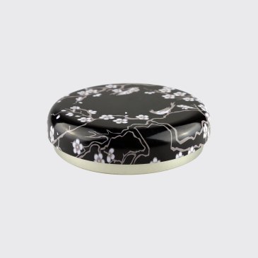 Plum Blossom Black Lid To Fit Stackable Tins